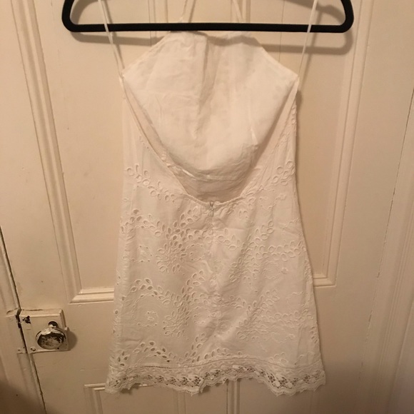 White Halter Mini Dress - Picture 2 of 4